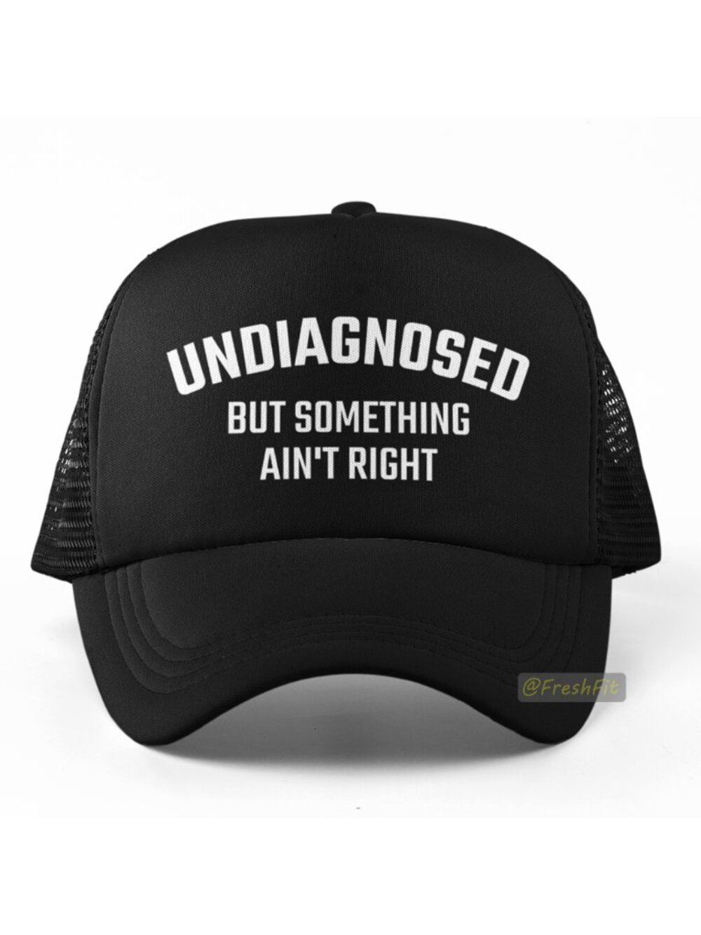 🆕Undiagnosed But Something Ain't Right Black Foam Trucker Hat Mesh Snapback Cap